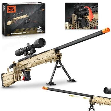 Fluorspar blaster Building Set for Adults Large Scale Sniper Model Building Kit Educational DIY Mechanical Assembly Toy for Boys 14 Collectible Display Gift for Hobbyists 1388Pcs