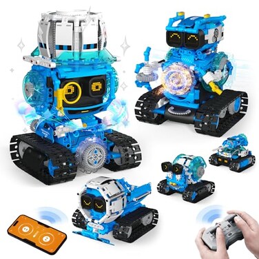 Opmind 5 in 1 STEM Robot Building Toys for Boys Age 813 494PCS Remote AppControlled Set Educational Coding Toy Kids DIY Sound Light Interactive Science Sets Gift for Boys Girls 1012