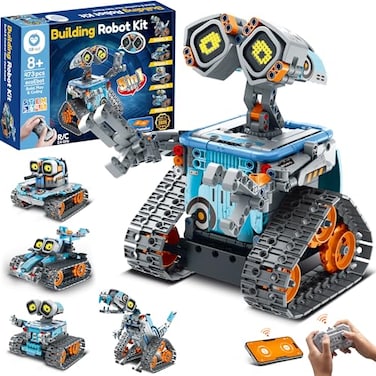 Sillbird Robot Building Kit with Remote Control STEM Gifts for Kids Age 812 Coding Robotics Toy Set for Boys Birthday Buildable 5in1 Models with 473 Pieces