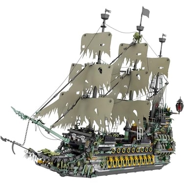 NUTCRACKER Pirate Ship Building Blocks Set Ghost Ship Flying Dutchman Large MOC Pirate Ship Construction Model Sailing Boat Toy Building Set Christmas Birthday Gift for Adult 14 5865 Pieces