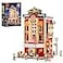 FUNWHOLE BalconyTheatre Lighting BuildingBricks Set City Town Creator House with LED Light MultiForm Modular Collectible Display Kit 2445 Pcs for Adults and Movie Lovers
