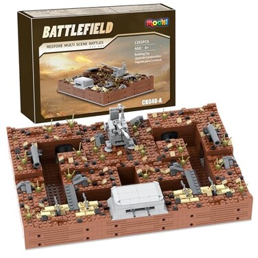 MOOXI WW2 Military Forts Trench Bases Building Blocks Set1351PCSIncluding Construct Trench Systems Bunkers and Pillboxes