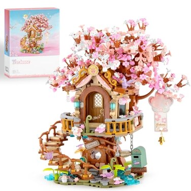 Vziimo Cherry Blossom Bonsai Tree Building Sets Japanese Tree House Model Sets 1149 PCS Mini Bricks Creative Gifts for Teens Adults 14