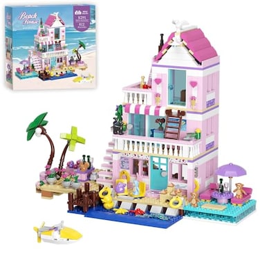 MindBox Girls Seaside Villa Building Blocks812pcs Beach House Building Toys for Kids Age 8Mini Brick