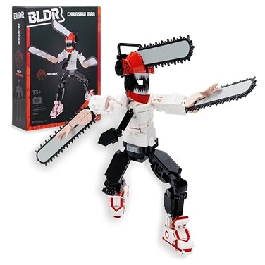 BLDR Chainsaw Man Buildable Action Figure Construction Set 004010Inch Articulated Constructible Figure with 311 Pieces