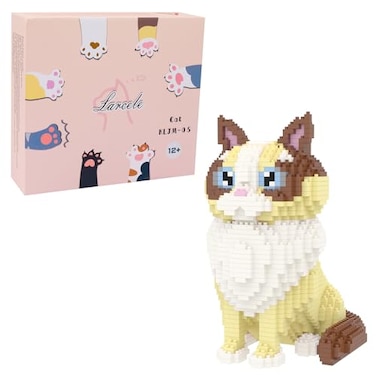 Larcele Cat Micro Building Blocks Animal Set DIY Mini 3D Building Toy Bricks Kit1160 Pieces KLJM05 Ragdoll