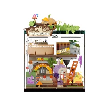 POP MART THE Monsters Forest Secret Base Series Blocks Jam Graffiti Labubu Building Toy Set Interactive Building Toy for Kids Boys and Girls