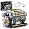 BseSparklion V8 Engine Model Kit that Runs Build Your Own Mini Visible Car Motor Physical Science Experiment Building Set for Adults Teens STEM Toy Gift for Boys 14 703 PCS