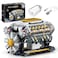 BseSparklion V8 Engine Model Kit that Runs Build Your Own Mini Visible Car Motor Physical Science Experiment Building Set for Adults Teens STEM Toy Gift for Boys 14 703 PCS