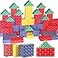 Junkin 48 Pcs Cardboard Building Blocks Extra Thick Jumbo Cardboard Blocks Pretend Blocks Rectangle Square Triangle Stacking Blocks for Kid Educational Learning Play Toys Blue Yellow Red Green