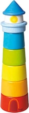 HABA Wooden Stacking Toy Rainbow Lighthouse 8Piece Building Blocks Set Made in Germany Educational Wooden Toddler Toys for Motor Skills Ages 1 and up