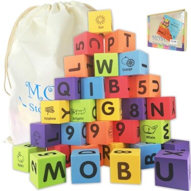 MOBU Foam Building Blocks for Toddlers 13 Large ABC Letter 123 Number