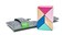 Tegu 6 Piece Pocket Pouch Prism Magnetic Wooden Block Set Blossom