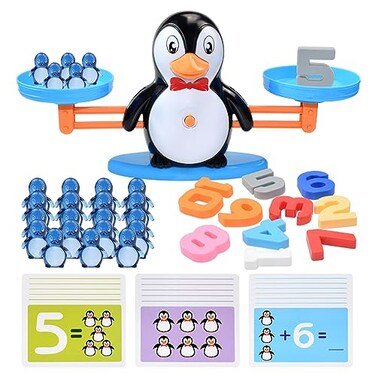 BAKAM Penguin Balance Scale Number Counting Blocks Games for Kids Ages 35 Montessori Math Games for Kids 57 Preschool Kindergarten Learning Activities STEM Educational Toys for 3 Year Old