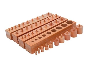 Adena Montessori Cylinder Block Set of 4Montessori Educational Wooden Toy for Fine Motor Skills HandEye Coordination and Cognitive Development
