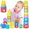 Ynanimery Stacking Cups Toys for Toddlers 13 Baby Toys Stacking Cups Teething Toy for Babies 612 Months Montessori Educational or Bath Fun Stacking Blocks for Toddlers 13