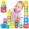 Ynanimery Stacking Cups Toys for Toddlers 13 Baby Toys Stacking Cups Teething Toy for Babies 612 Months Montessori Educational or Bath Fun Stacking Blocks for Toddlers 13