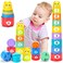 Ynanimery Stacking Cups Toys for Toddlers 13 Baby Toys Stacking Cups Teething Toy for Babies 612 Months Montessori Educational or Bath Fun Stacking Blocks for Toddlers 13
