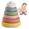 BOBXIN Baby Stacking Nesting Rings Toy 47 6pcs Soft Silicone Circle Building StackerSqueeze Play with LetterAnimal and GraphicToddler Sensory Learning Toys for Babies 6 Months