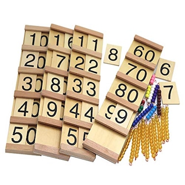 Kghios Montessori Math Toys Material for Toddlers Seguin Boards with Beads Home EditionMontessori Seguin Boards Beads
