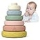 Mini Tudou 6 PCS Baby Stacking Nesting Toys Soft Stacking Blocks Ring Stacker Baby Sensory Teether Toys with Letter Animal and Shape Early Learning Toys for Babies Toddlers Kids 6 Months