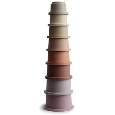 mushie Stacking Cups Toy 8pcs Made in Denmark Petal