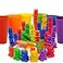 Skoolzy Rainbow Stacking Bears with Matching Sorting Cups 69 Piece Set 60 Bear counters Scissor Tongs Rainbow Cups Storage Bag Sorting dice Game