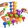 Skoolzy Peg Board Set Montessori Toys for 2 Year Old 33 Pc Plastic Peg Board for Kids Occupational Therapy Toys with Pegs Dice Lacing String Storage Bag