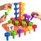 Skoolzy Peg Board Set Montessori Toys for 2 Year Old 33 Pc Plastic Peg Board for Kids Occupational Therapy Toys with Pegs Dice Lacing String Storage Bag