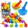 RAEQKS Counting Sorting Dinosaur Toys Montessori Sensory Matching Toy with Bowls Preschool Learning Activities Educational Stacking STEM Game Animals Gifts Sets for Kids Aged 3 Years Old Boys Girls