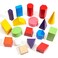 Deekin 18 Pcs Large 3D Shapes for Teaching Math Manipulatives Geometric Solids Blocks Montessori Learning Blocks Solid for Preschool Elementary Home School Supplies 3D Shape