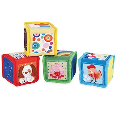 Kidoozie Discovery Soft Blocks for Infants and Toddlers Ages 318 Months Textures Shapes and Sounds to Engage The Senses