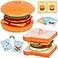 MIKNEKE Wooden Burger Sandwich Stacking Toys for Kids Montessori Toys for Toddlers Preschoolers Develops Fine Motor Skills