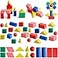 Sotiff 140 Pcs Mini 3D Shapes for Teaching Wood Geometric Solids Geometric Shapes 3D Shape Blocks Classroom Manipulatives for Elementary School Geometry Math Kindergarten Preschool Learning