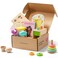 Tiny Land Montessori Toy Set for Babies 1 Year Old Thinker Play Kit 5in1 Wooden Learning Toys with Peg Drop Box Rocking Stacker Egg Cup Canister Set and Crinkle Bag