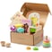 Tiny Land Montessori Toy Set for Babies 1 Year Old Thinker Play Kit 5in1 Wooden Learning Toys with Peg Drop Box Rocking Stacker Egg Cup Canister Set and Crinkle Bag