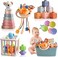 imireux Baby Montessori Sensory Toys Travel Stroller Infant Toy 6in1 Pull String Activity Toy Koala Stacker Soft Blocks Textured Balls for Babies 6Months for Fine Motor Skills