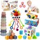 EPOGG 6 in 1 Montessori Baby Toys for 612 Months Pull String Toy Sensory Bin Stacking Cups Tissue Box Suction Cup Spinner Stacking Blocks Infant Gift Set for 13 Year Old Boy Girls