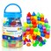 Odoorgames 60 Pieces 3D Shapes for Teaching Geometric Solids for Kids Light Table Manipulatives Translucent Toys