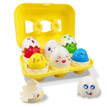 Pinkiwine Easter Hide Squeak Eggs Montessori Sorting Matching Learning Toys for Toddlers Kids Boys Girls Easter Basket Stuffers Gifts Party Favors