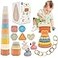 BYFWH Shape Sorter Toy for Toddler 13 Baby Stacking Toy with Nesting Cups 5 in 1 Infant Learning Stackable Block for Sand Bath Play Birthday Gift for Girl Boy 9 Month