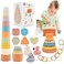 BYFWH Shape Sorter Toy for Toddler 13 Baby Stacking Toy with Nesting Cups 5 in 1 Infant Learning Stackable Block for Sand Bath Play Birthday Gift for Girl Boy 9 Month