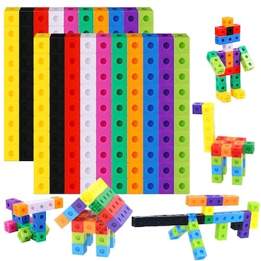 SpriteGru 200PCS Math Linking Cubes Connecting and Counting Snap Blocks for Early Learning Educational Toy for Preschool Kindergarten Homeschool