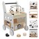 touch us Wooden Baby Walker Activity CubesBaby Push Walker Toy for Toddler 5in1 Montessori LearningEducational Toys for 1 Year Old Boy Girl SortingStacking Bead Mazes and Counting Toys