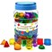 EXBEPE 3D Geometric Solids 60 Pcs for Kids Translucent Geometric Shapes for Geometry BeginningsLight Table Manipulatives Toy Math Helper School Supplies