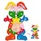 LovesTown Wooden Puzzles for Kids Double Sided Rabbit Jigsaw with Alphabet Numbers Montessori Educational Toy for Toddlers Chunky Animal Gift