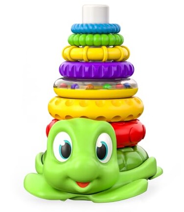 Move2Play Stacking Toy Includes 7 Unique Rings Montessori Development Baby Toy Gift for 1 Year Old Boys Girls Ages 06 9 10 12 18 Months Turtle Stacker