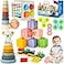 Somastung 6in1 Baby Toys 6 to 12 Months Montessori Toys for Babies 61218 Months Infant Teething Toy Stacking Blocks Rings Sensory Bin Sorting Sensory Educational Learning Gift for Toddlers Aged 13