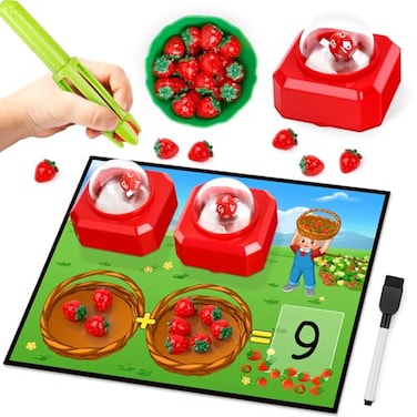 SkilLify Math Board Games for Kids with Dice Poppers Math Manipulatives Kindergarten Preschool Math Games Counters Toys Addition and Subtraction Dice Games Homeschool Supplies Classroom Must Haves
