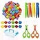YQMVXW 119Pcs Kid Tweezers fine Motor Skills SetHelping Hands fine Motor Tool SetIncludes 100 Pcs Pompoms12 Cups4 Tweezers2 Clips1 Storage Box for Counting Sorting Training